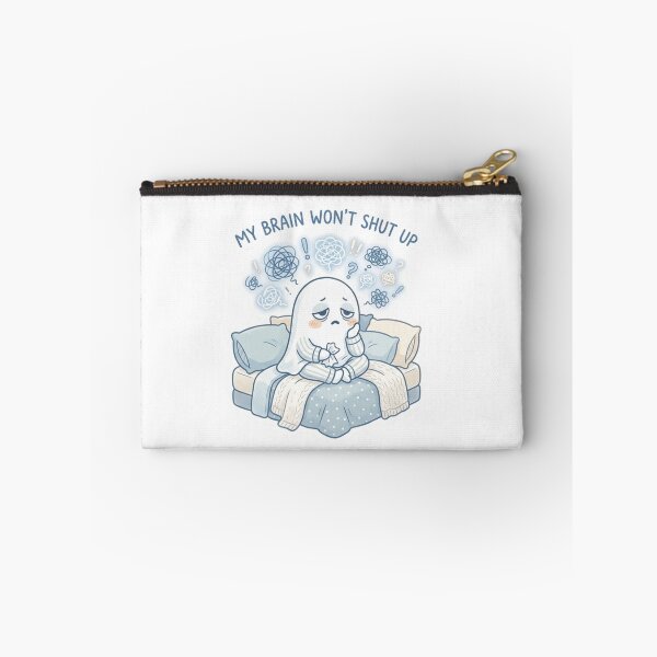 Item preview, My Brain Won’t Shut Up – Overthinking Ghost Sticker designed and sold by Elviqus Shop.