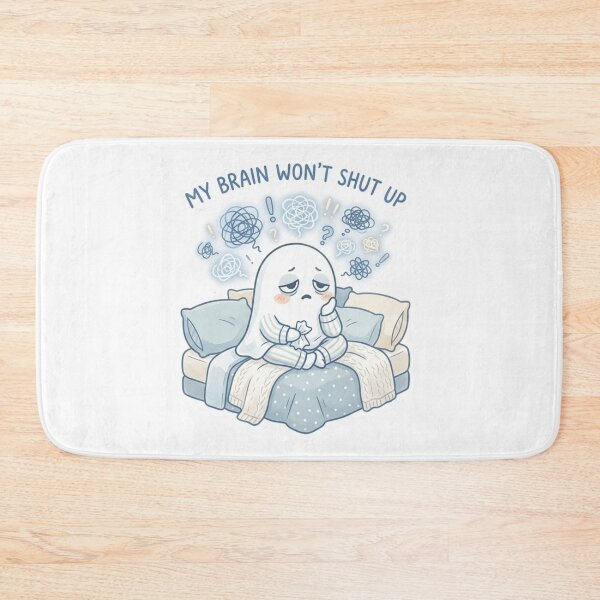Item preview, My Brain Won’t Shut Up – Overthinking Ghost Sticker designed and sold by Elviqus Shop.