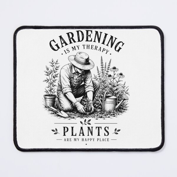 Item preview, Gardening Is My Therapy Shirt | Vintage Gardener T-Shirt | Black and White Plant Lover Design designed and sold by Aniahck.