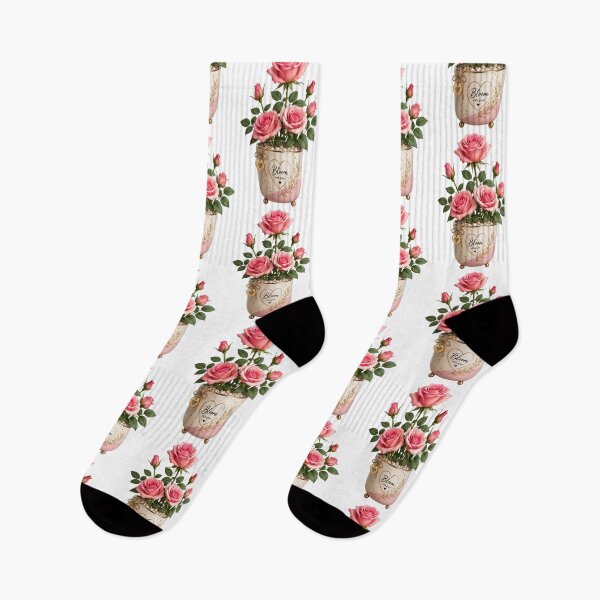 Item preview, Elegant Pink Rose Pot Sticker | Floral Aesthetic Plant Design designed and sold by Ishratparween11.