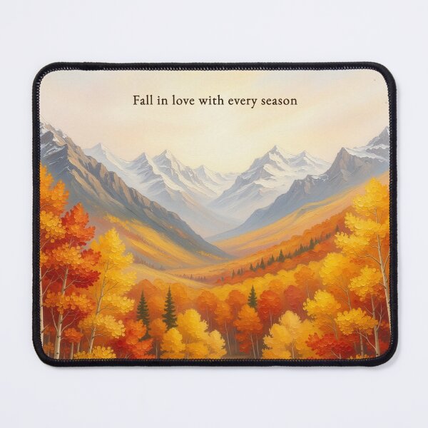 Item preview, Fall in love with every season autumn mountain valley oil painting art designed and sold by icemanphotos.