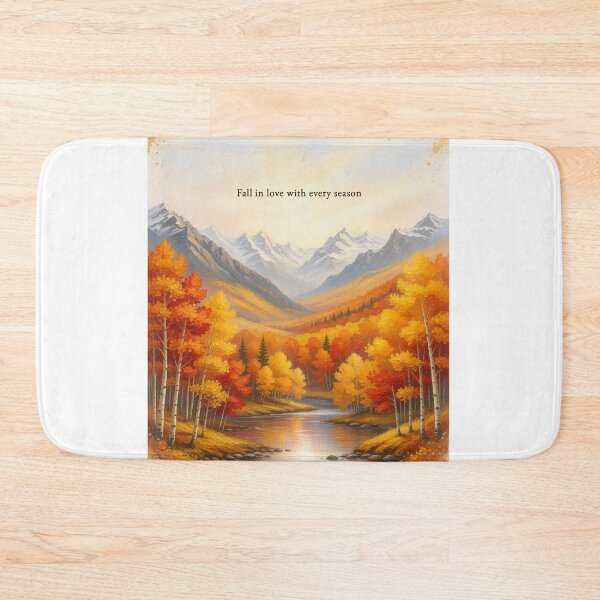 Item preview, Fall in love with every season autumn mountain valley oil painting art designed and sold by icemanphotos.