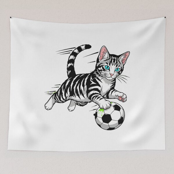 Item preview, cat soccer designed and sold by Uglyandcute.