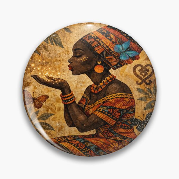 Item preview, African Magic Ritual - Vintage Goddess Blowing Stardust with Butterflies designed and sold by myforestfog.