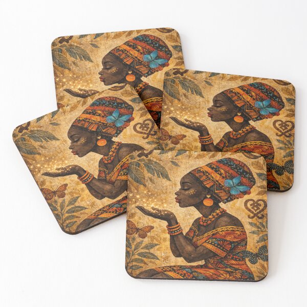Item preview, African Magic Ritual - Vintage Goddess Blowing Stardust with Butterflies designed and sold by myforestfog.