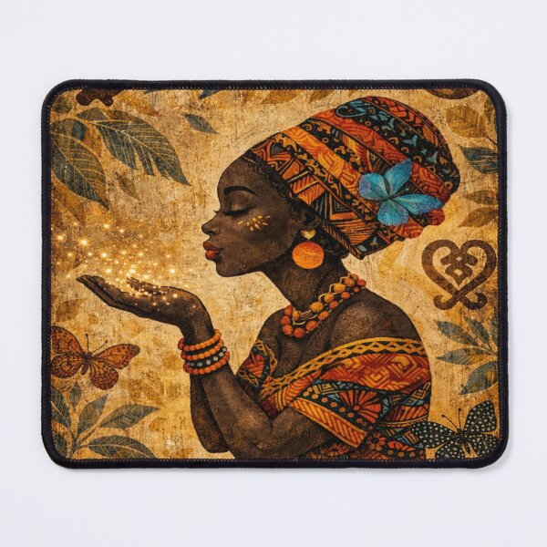 Item preview, African Magic Ritual - Vintage Goddess Blowing Stardust with Butterflies designed and sold by myforestfog.