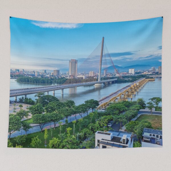 Item preview, Han River Da Nang - City of Bridges | Vietnam Modern Urban Skyline Art designed and sold by Ross.A.Campbell.