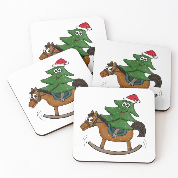Item preview, Santa’s Tree Rodeo – Holiday Horseplay Art designed and sold by MyxaART.