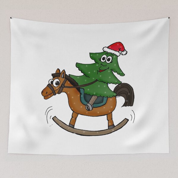 Item preview, Santa’s Tree Rodeo – Holiday Horseplay Art designed and sold by MyxaART.