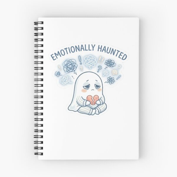 Item preview, Emotionally Haunted – Sad Cute Ghost Sticker designed and sold by Elviqus Shop.