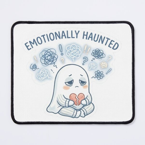 Item preview, Emotionally Haunted – Sad Cute Ghost Sticker designed and sold by Elviqus Shop.