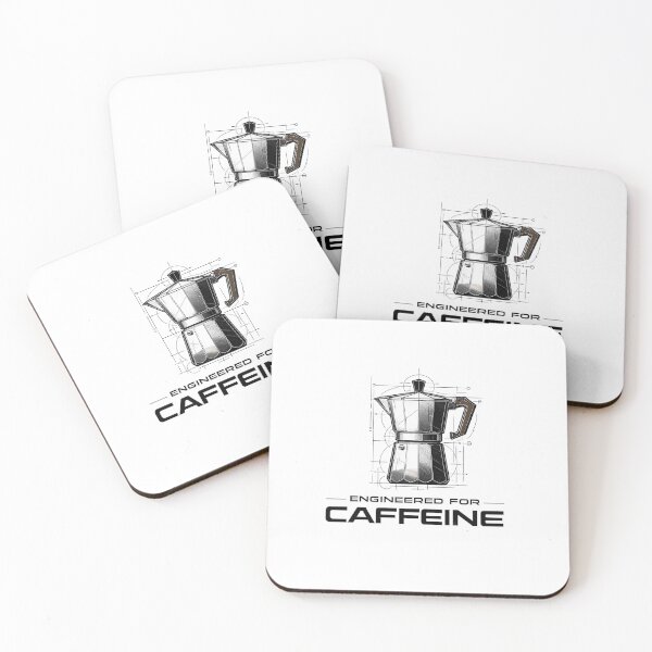 Item preview, Engineered for Caffeine Moka Pot Blueprint Design designed and sold by Threadnovax.
