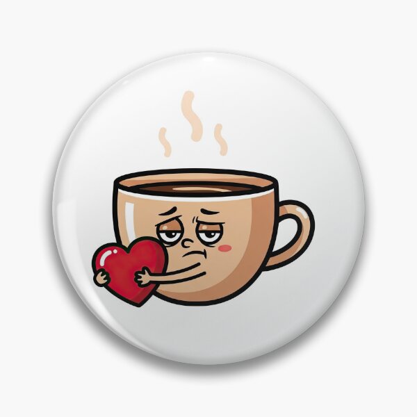 Item preview, Tired Coffee in Love – Cute Kawaii Coffee Cup Design designed and sold by PlumArtDesign.