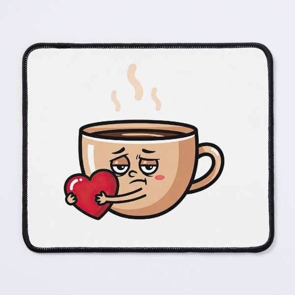 Item preview, Tired Coffee in Love – Cute Kawaii Coffee Cup Design designed and sold by PlumArtDesign.