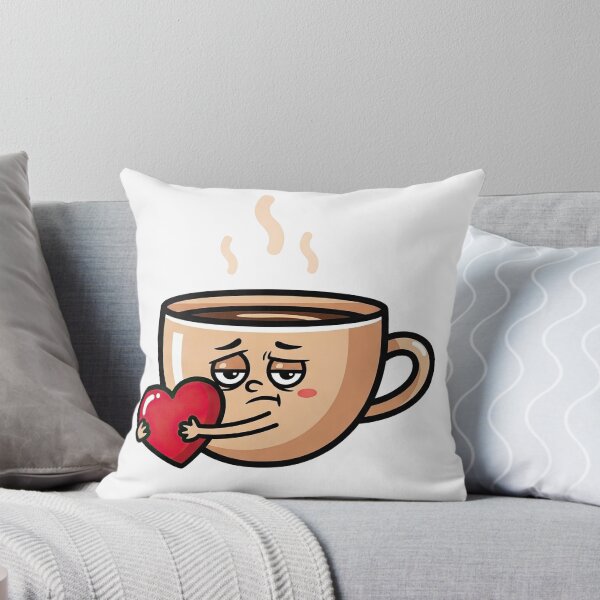 Item preview, Tired Coffee in Love – Cute Kawaii Coffee Cup Design designed and sold by PlumArtDesign.