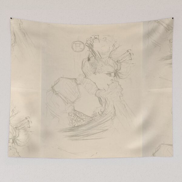 Item preview, Marcelle Lender by Toulouse-Lautrec Vintage Art Nouveau Portrait Sketch designed and sold by artofuniverse.