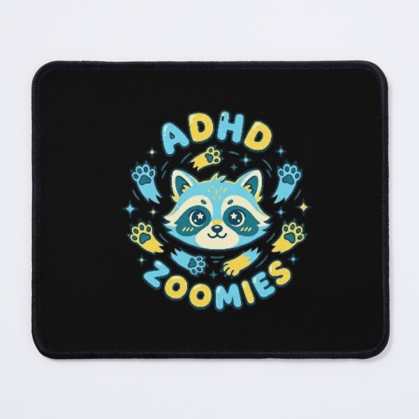 Item preview, Kawaii ADHD Zoomies Raccoon Funny Neurodiversity Sticker designed and sold by Trendora90.