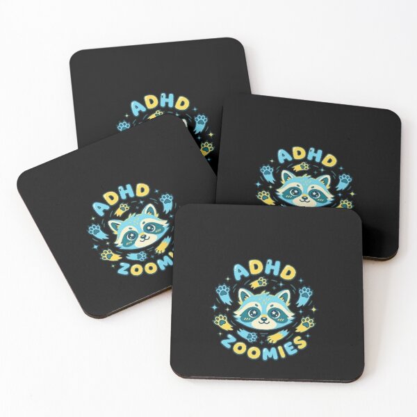 Item preview, Kawaii ADHD Zoomies Raccoon Funny Neurodiversity Sticker designed and sold by Trendora90.