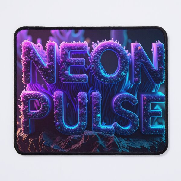 Item preview, Neon Pulse - 3D Bioluminescent Underwater Typography Art designed and sold by Kavin786.