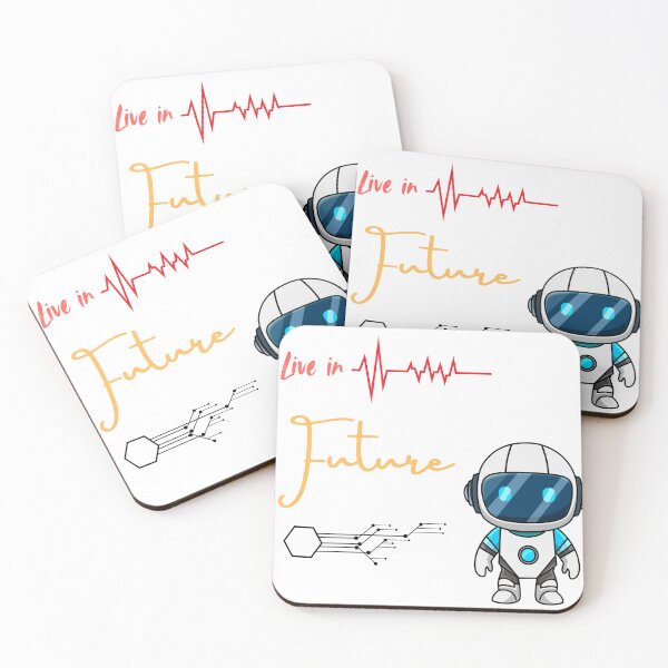 Item preview, Live in Future Robot Astronaut Tech Heartbeat Design designed and sold by sidhuscraft.
