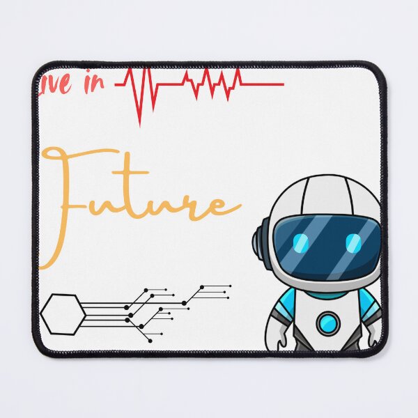 Item preview, Live in Future Robot Astronaut Tech Heartbeat Design designed and sold by sidhuscraft.