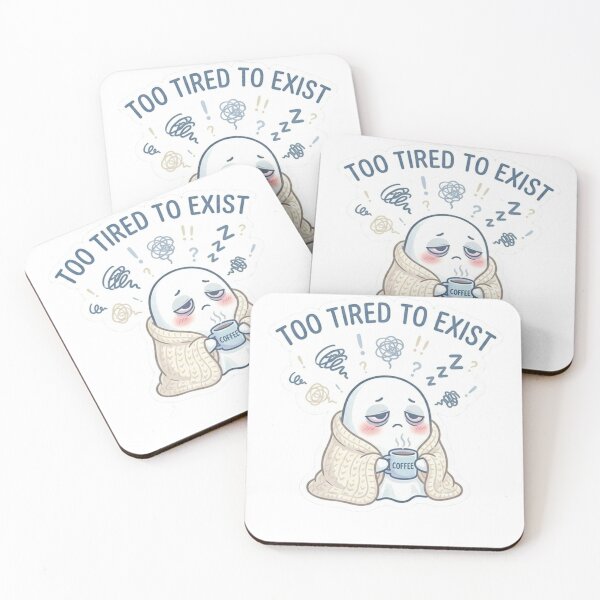 Item preview, Too Tired To Exist – Exhausted Ghost Sticker designed and sold by Elviqus Shop.