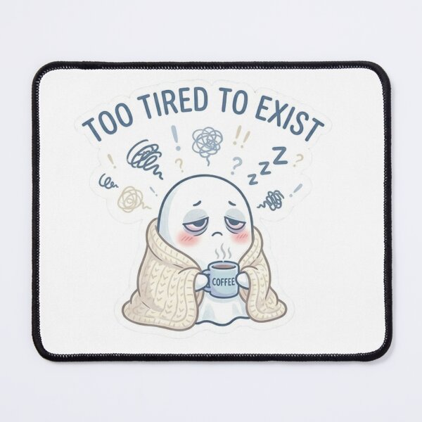 Item preview, Too Tired To Exist – Exhausted Ghost Sticker designed and sold by Elviqus Shop.