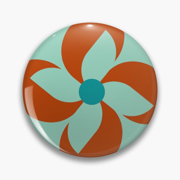Item preview, Minimalist Abstract Flower Turquoise and Burned orange 94 | Modern and Graphic Floral Design designed and sold by StefanStudioArt.