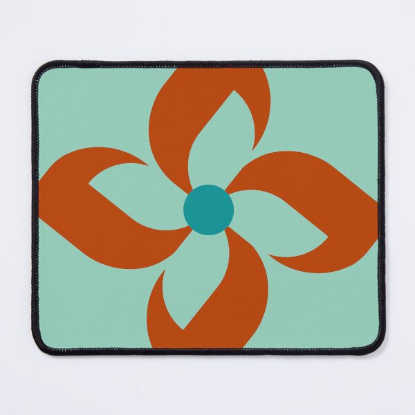 Item preview, Minimalist Abstract Flower Turquoise and Burned orange 94 | Modern and Graphic Floral Design designed and sold by StefanStudioArt.