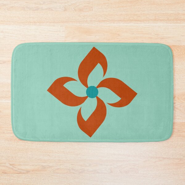 Item preview, Minimalist Abstract Flower Turquoise and Burned orange 94 | Modern and Graphic Floral Design designed and sold by StefanStudioArt.