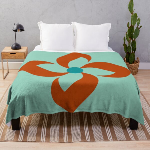 Item preview, Minimalist Abstract Flower Turquoise and Burned orange 94 | Modern and Graphic Floral Design designed and sold by StefanStudioArt.