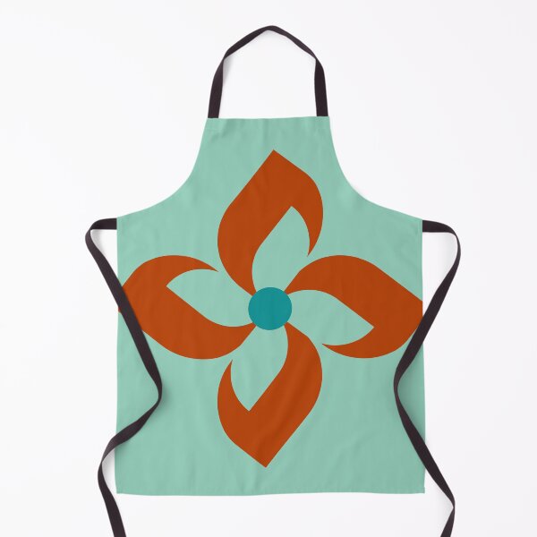 Item preview, Minimalist Abstract Flower Turquoise and Burned orange 94 | Modern and Graphic Floral Design designed and sold by StefanStudioArt.