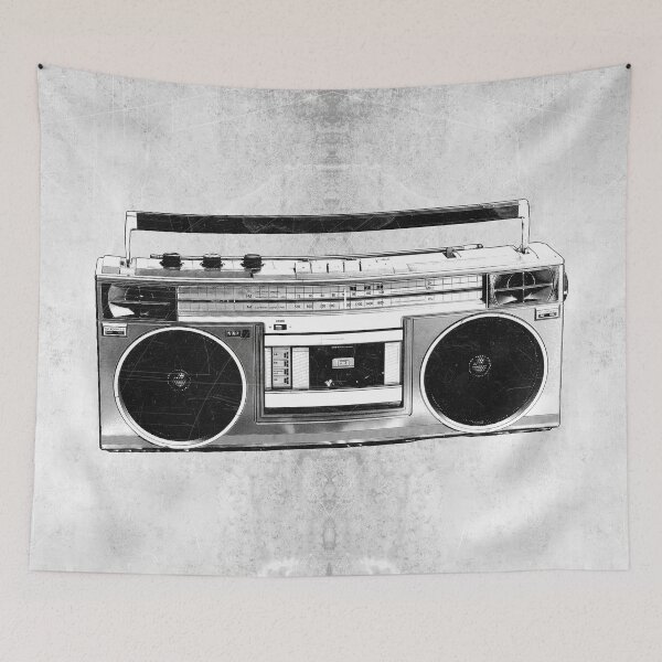 Item preview, Vintage 80s Jam Box Cassette Radio Boombox Dead Media designed and sold by Ghoul Enterprises.