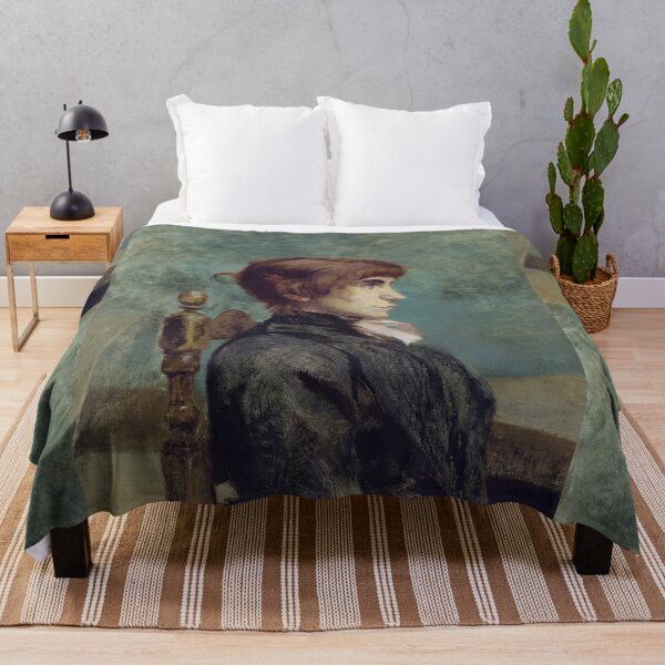 Item preview, Jeanne Wenz by Toulouse-Lautrec Vintage Contemplative Profile Portrait Art designed and sold by artofuniverse.