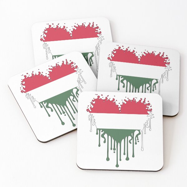 Item preview, Hungarian Flag Dripping Heart – Magyar Love Patriotic Design designed and sold by EmeraldeaDesign.