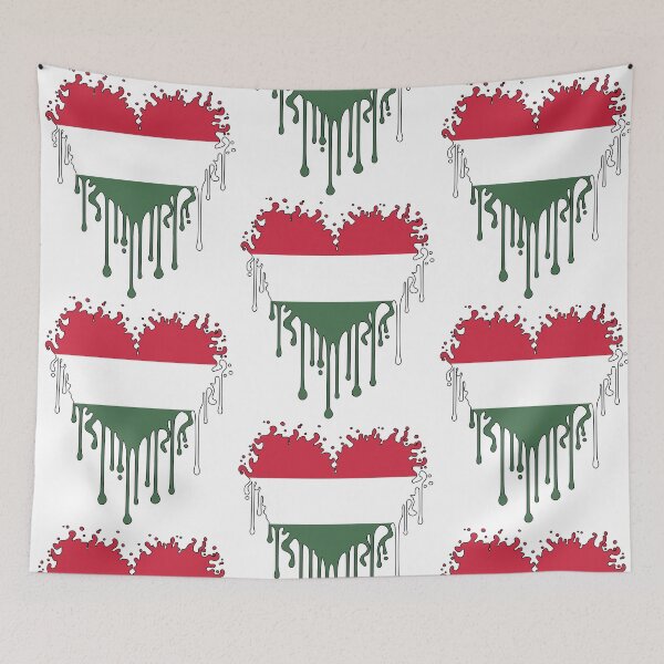 Item preview, Hungarian Flag Dripping Heart – Magyar Love Patriotic Design designed and sold by EmeraldeaDesign.
