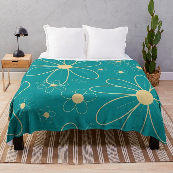 Item preview, Turquoise Field of beige Flowers 96 designed and sold by StefanStudioArt.