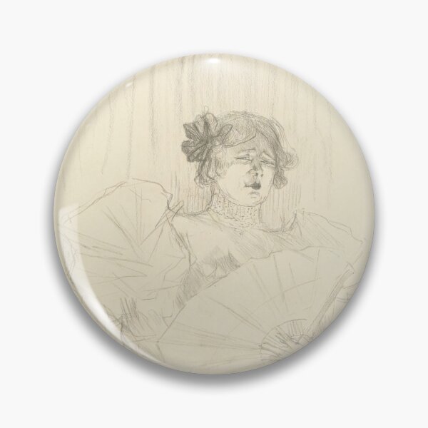 Item preview, Luce Myres with Fan by Toulouse-Lautrec Vintage Belle Époque Portrait Sketch designed and sold by artofuniverse.