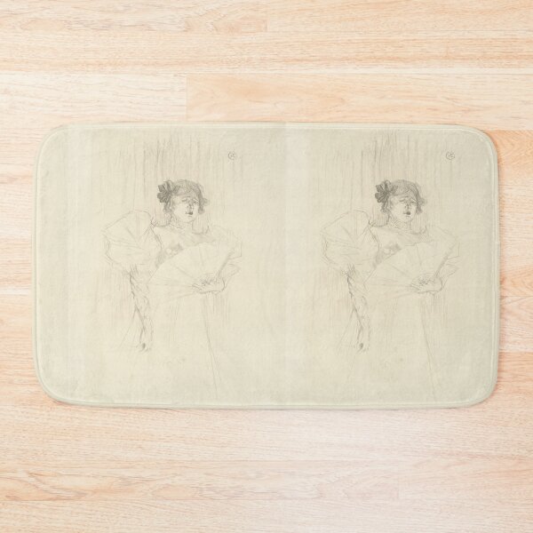 Item preview, Luce Myres with Fan by Toulouse-Lautrec Vintage Belle Époque Portrait Sketch designed and sold by artofuniverse.