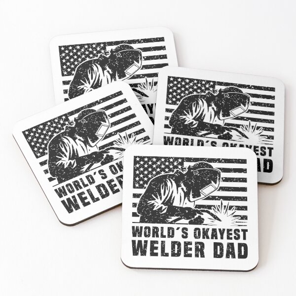 Item preview, World's Okayest Welder Dad - Funny Patriotic Welding designed and sold by Dmetalx Art Apparel.