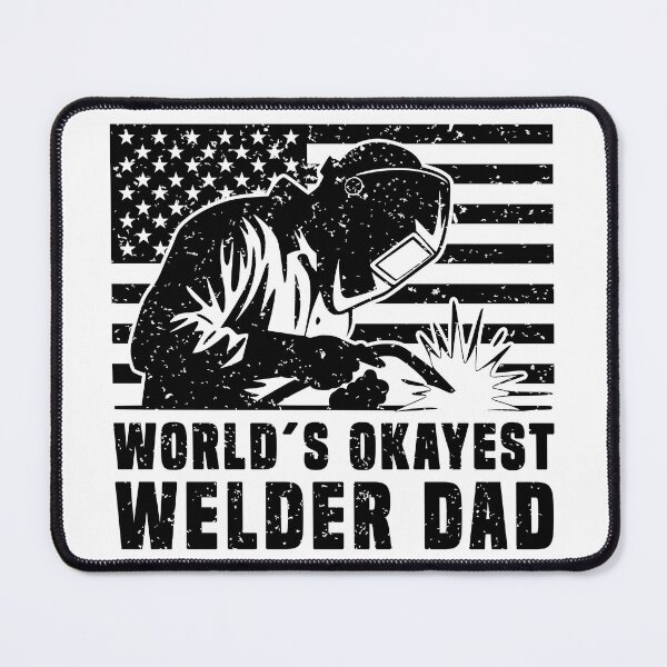 Item preview, World's Okayest Welder Dad - Funny Patriotic Welding designed and sold by Dmetalx Art Apparel.