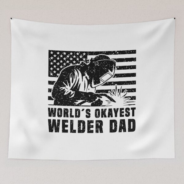 Item preview, World's Okayest Welder Dad - Funny Patriotic Welding designed and sold by Dmetalx Art Apparel.