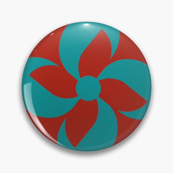 Item preview, Minimalist Abstract Flower Turquoise and Red 12 | Modern and Graphic Floral Design designed and sold by StefanStudioArt.