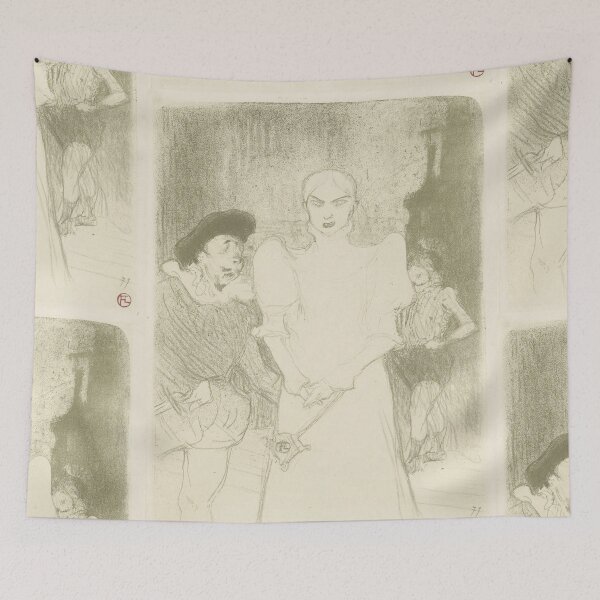 Item preview, Rose Caron by Toulouse-Lautrec Vintage Paris Cabaret Portrait Sketch designed and sold by artofuniverse.