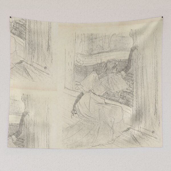 Item preview, Yvette Guilbert by Toulouse-Lautrec Vintage Intimate Bedroom Sketch Art designed and sold by artofuniverse.