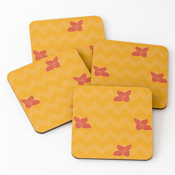 Item preview, Jacquard waves with burned Orange flowers E9 designed and sold by StefanStudioArt.