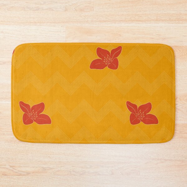 Item preview, Jacquard waves with burned Orange flowers E9 designed and sold by StefanStudioArt.