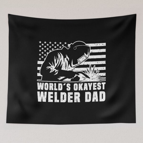 Item preview, World's Okayest Welder Dad - Funny Patriotic Welding designed and sold by Dmetalx Art Apparel.