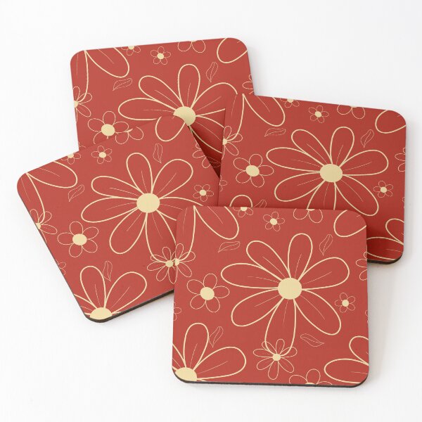 Item preview, Red Field with beige Flowers 12 designed and sold by StefanStudioArt.
