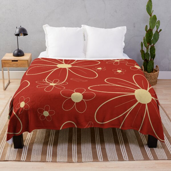 Item preview, Red Field with beige Flowers 12 designed and sold by StefanStudioArt.